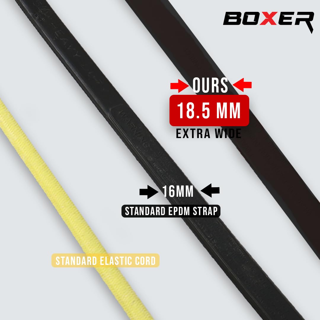 Boxer Lot de 10 tendeurs en caoutchouc vert de 25,4 cm – Sangles élastiques 100 % EPDM très résistantes avec crochets en S – 25,4 cm – Vert EPDM – Plus larges et plus solides