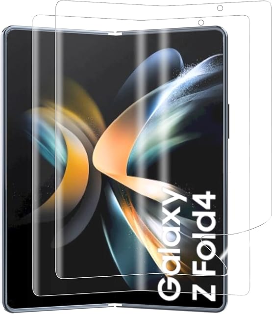 Anoowkoa [2 Pack Premium Samsung Galaxy Z Fold 4 Screen Protector SOFT TPU Film Guard Cover-Genuine Glass-One-Push Super Easy Installation