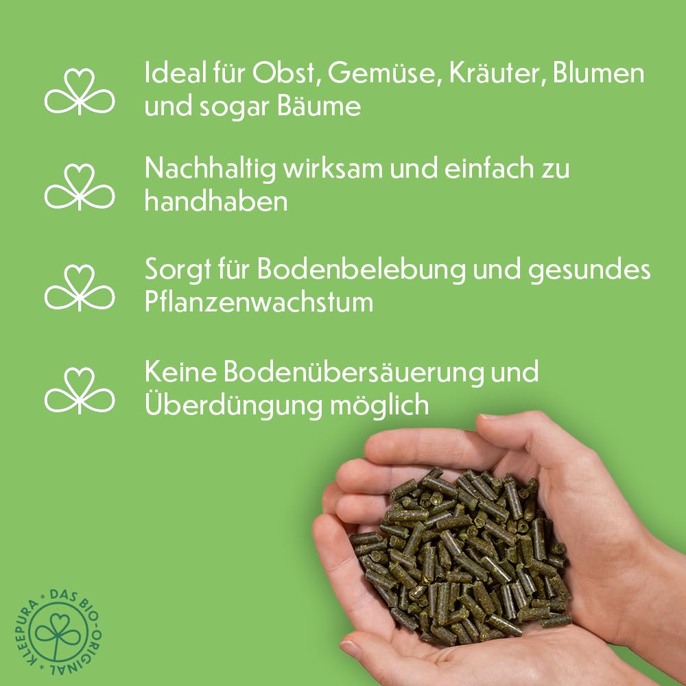 Bio Universaldünger. NATURLAND zertifiziert. Bio-Dünger für Gemüse, Kräuter, Blumen & Obst. Veganer Pflanzendünger aus Bio-Klee & Luzerne. 5 kg