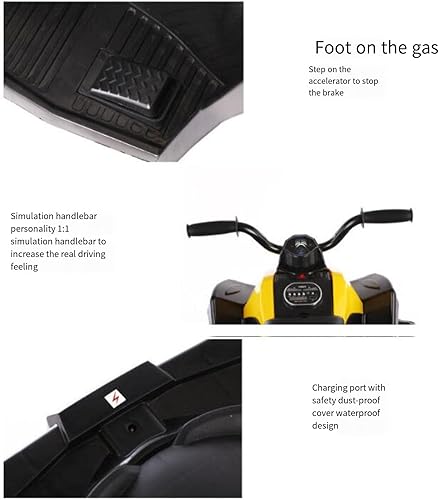 Miniatura 4 de Coches eléctricos de 12 V para niños, con suspensiones de resorte de metal para niños, freno suave, música, luces LED de 4 ruedas para niños y