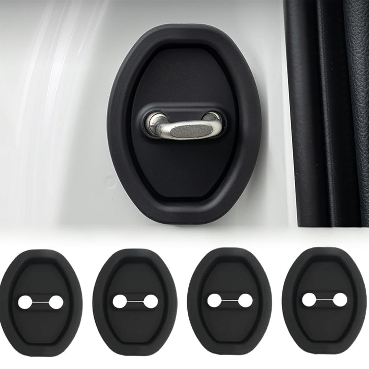 MVBILMSF 4 Pcs Door Lock Cover Latch Protector for Nissan Qashqai J10 J11 J12 2012-2024 2025, Silent Shock Pads Silicone Car Door Lock Protective Cover