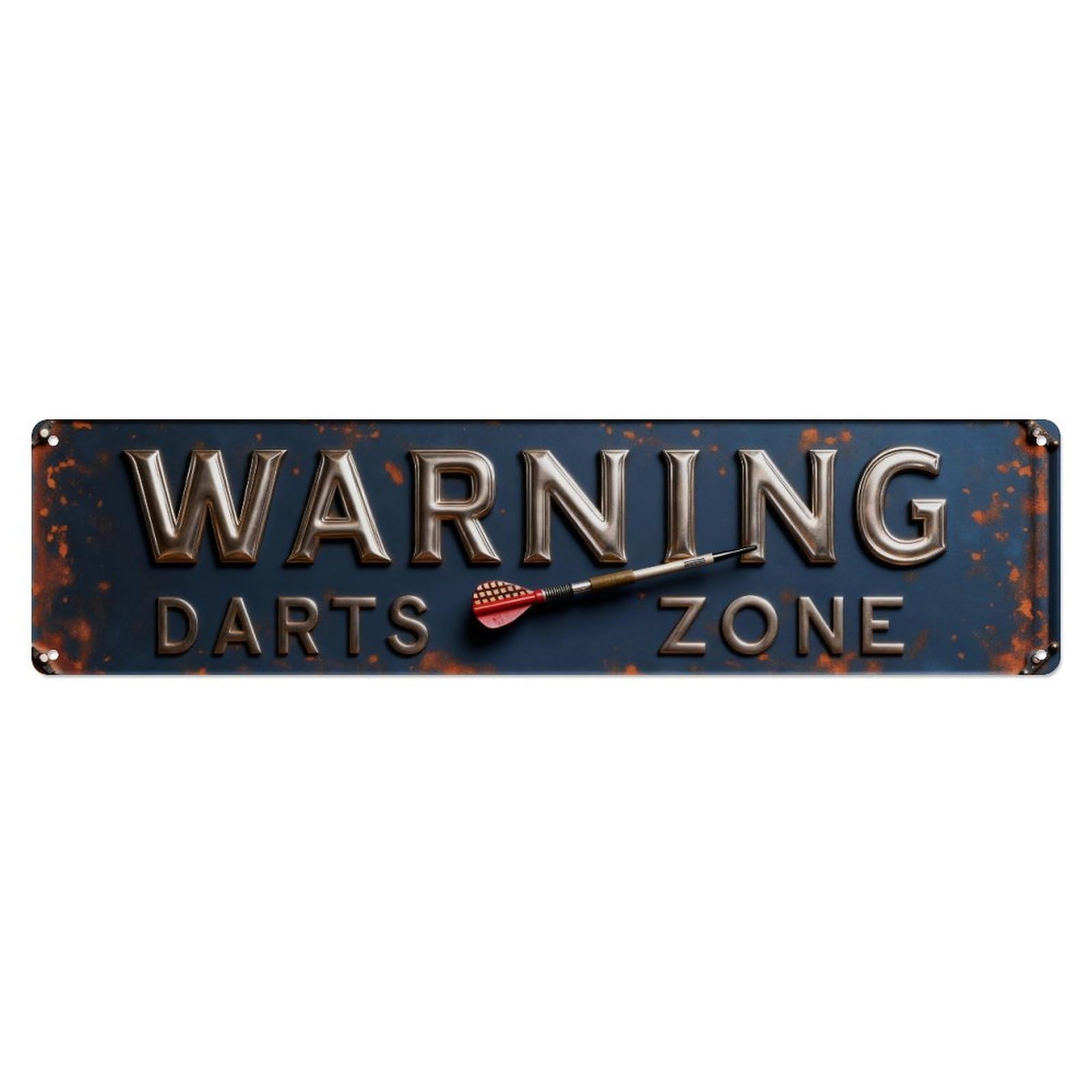 Warning Darts Zone Sign Pattern Tin Sign Vintage Metal Sign Home Bar Garden Indoor & Outdoor Wall Decor Retro Metal Poster 4x16 Inch