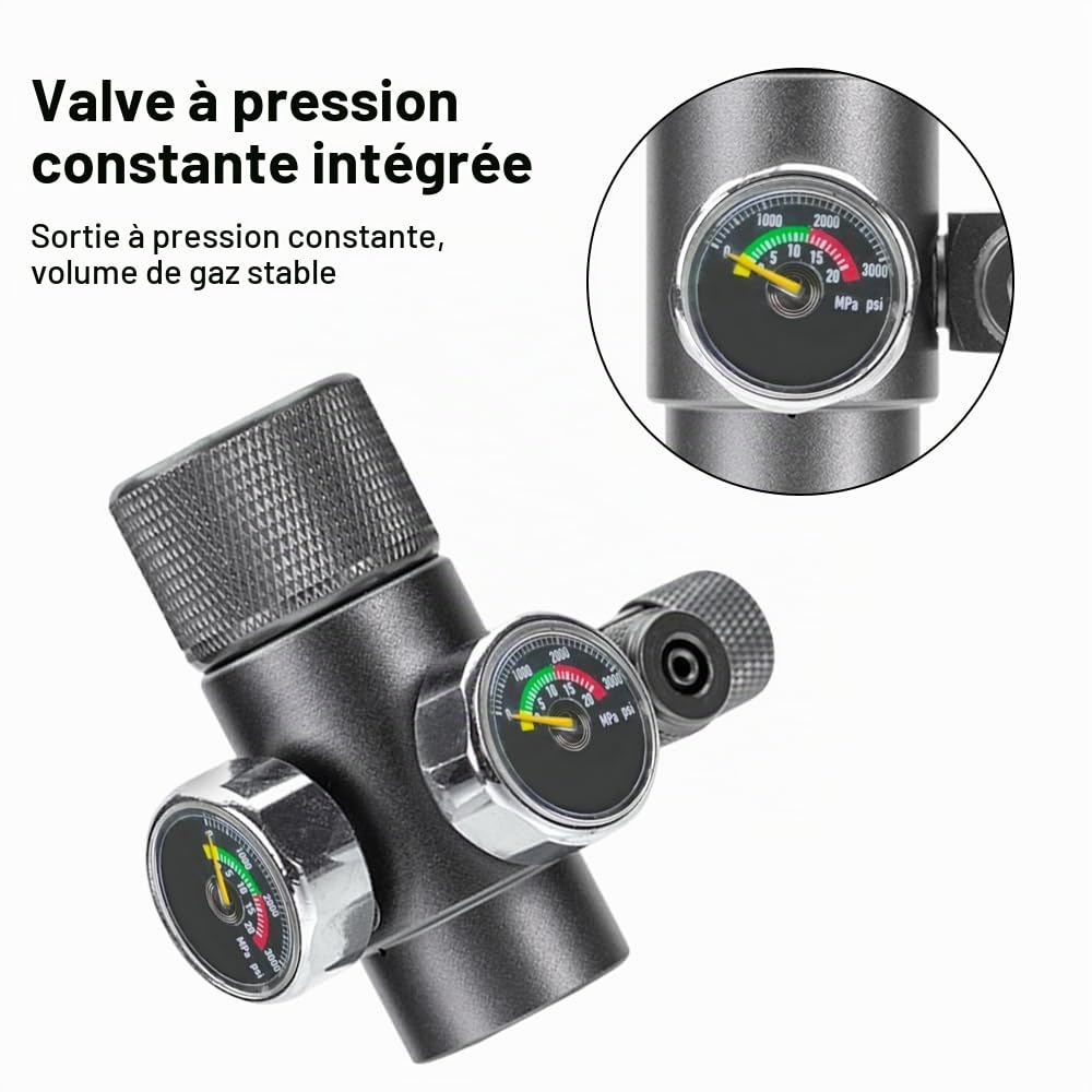 Régulateur de CO2 D'aquarium,Manomètre de CO2 pour Réservoir de Poisson Simple/Double,Pression Réglable pour Système de CO2 de Plantes Aquatiques