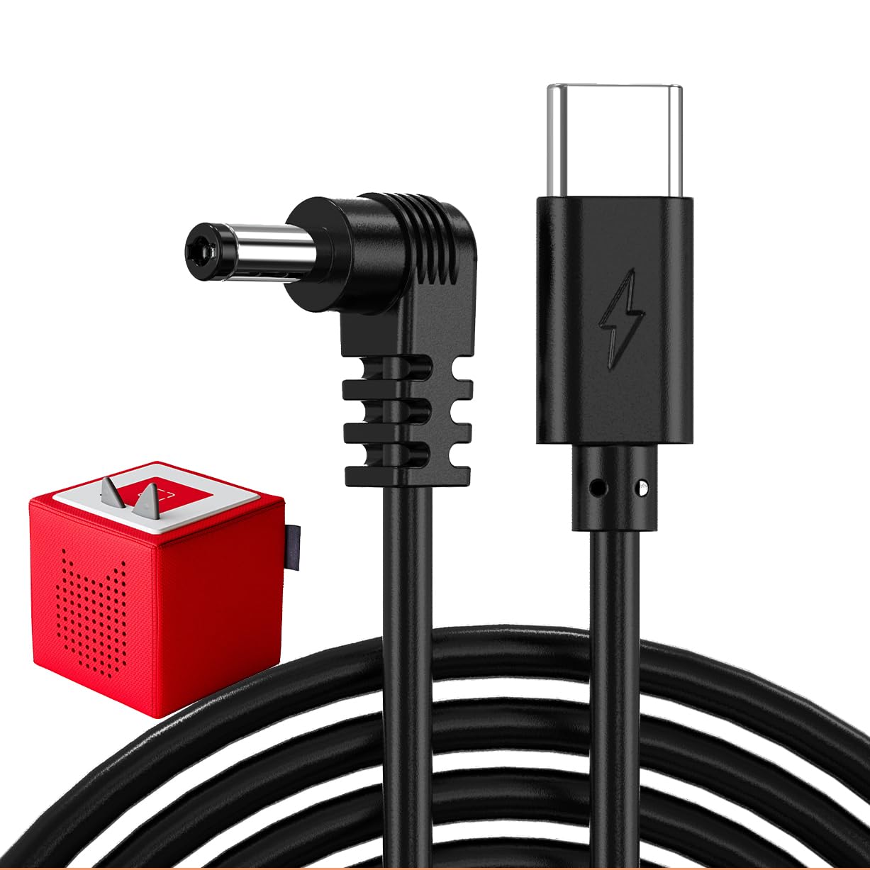 Mellbree Ladekabel für Toniebox 1 mit Kabelschneider - Kompatibel mit Tonie Box 9V Ersatz Original USB C Ladegerät für Toniebox Audio Player Ladekabel (USB C auf DC, Schwarz)