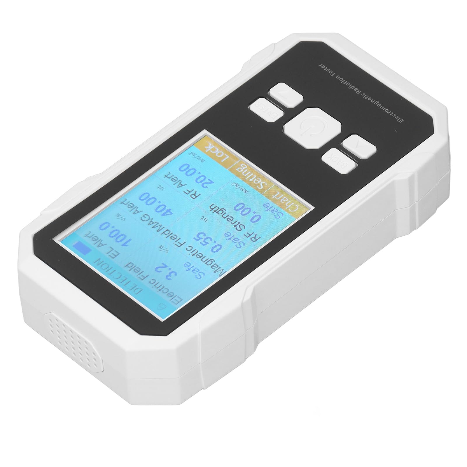 Generic EMF Tester, Electromagnetic Radiation Monitor, Easy to Use, High Sensitivity Multifunctional Digital Display, Portable for High Voltage Areas (White)