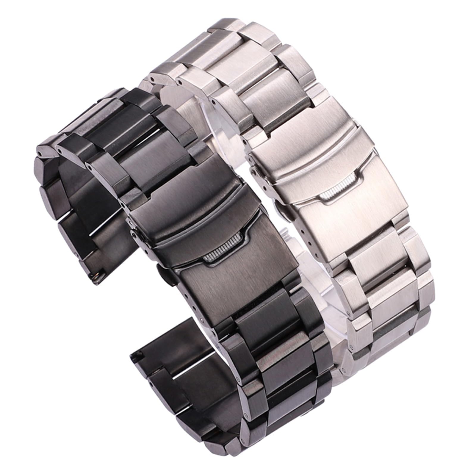 XILILHC ﻿ Cinturino In Acciaio Inossidabile Massiccio 18mm 20mm 22mm 24mm Metallo Donna Uomo Argento Blu Nero Oro Accessori