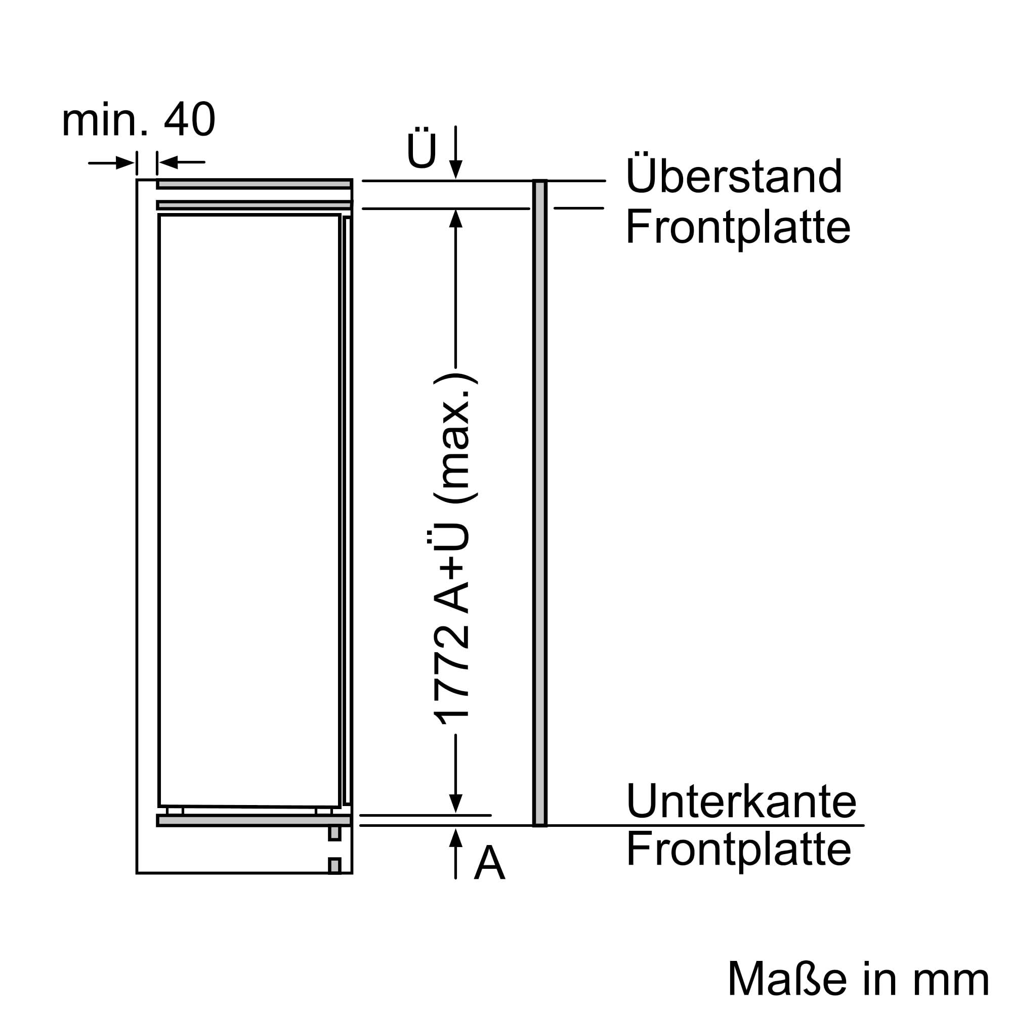 Siemens iQ500 Einbau-Kühlschrank 177,5 x 56 cm Nische, KI81RADC0, 310 L Kühlen, Made in Germany, hyperFresh 0°C Schublade, superKühlen, LED-Beleuchtung, varioShelf, SoftClosing-Türsystem