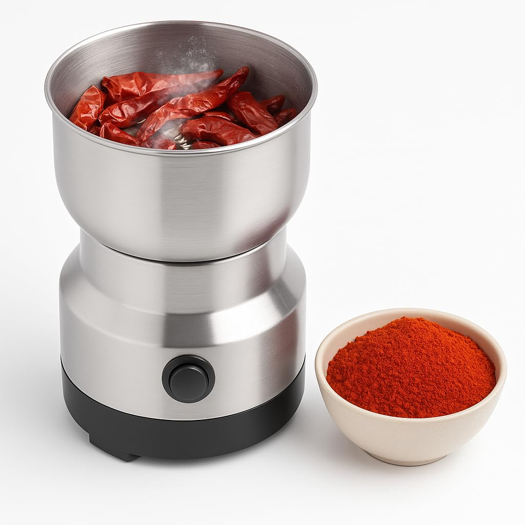 Nima Electric Grinder Stainless Steel Mini Mixer for Coffee, Spices, Masala, Nuts & Seeds Multifunctional Household Chopper with Powerful Motor Compact Dry Grinder Machine-image-9