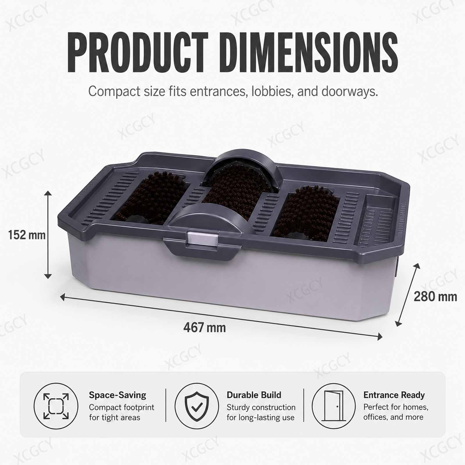 Limpiador De Calzado Antisalpicaduras para Entrada, Máquina De Autolimpieza De Suelas, Fregador De Botas Sin Electricidad, Gran Depósito, Cepillos Desmontables para Hogar Y Oficina