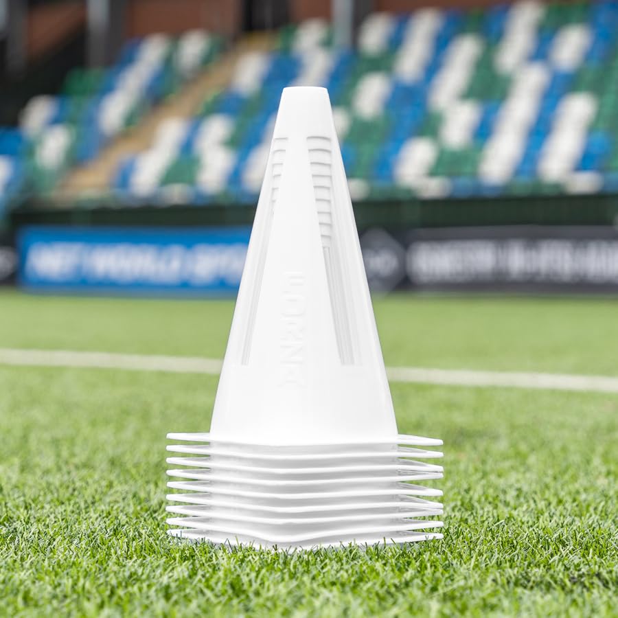 FORZA Flexi Cones [10 Pack] | Ultra-Durable Training Cones for Sports Drills and Practice Available in 9 Bright Color Options (White)