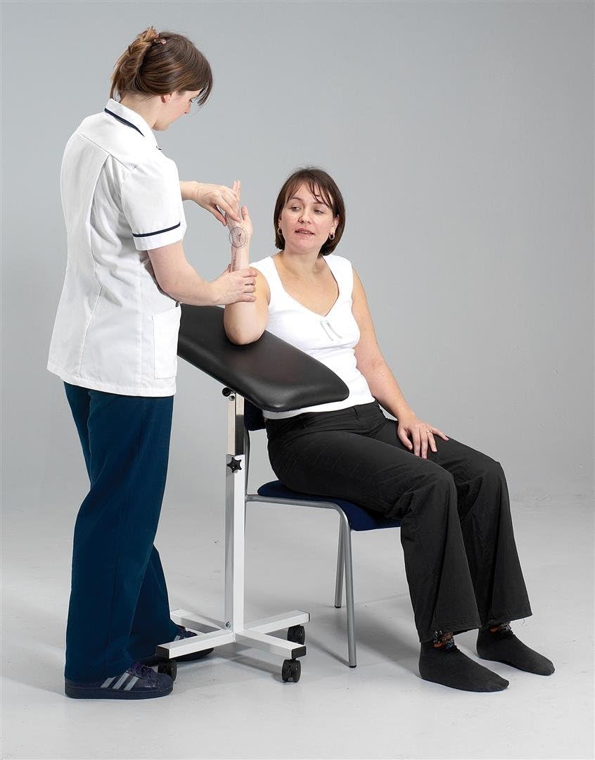 Patterson Medical Performance Health Beech Wood Arm Table Formica Coating for Assessment and Rehabilitation