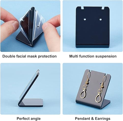 Vista 4 de PH PandaHall Soporte para aretes, 12 piezas, 24 agujeros, mini estante de exhibiciÃ³n de aretes, soporte para aretes en forma de L, bandeja