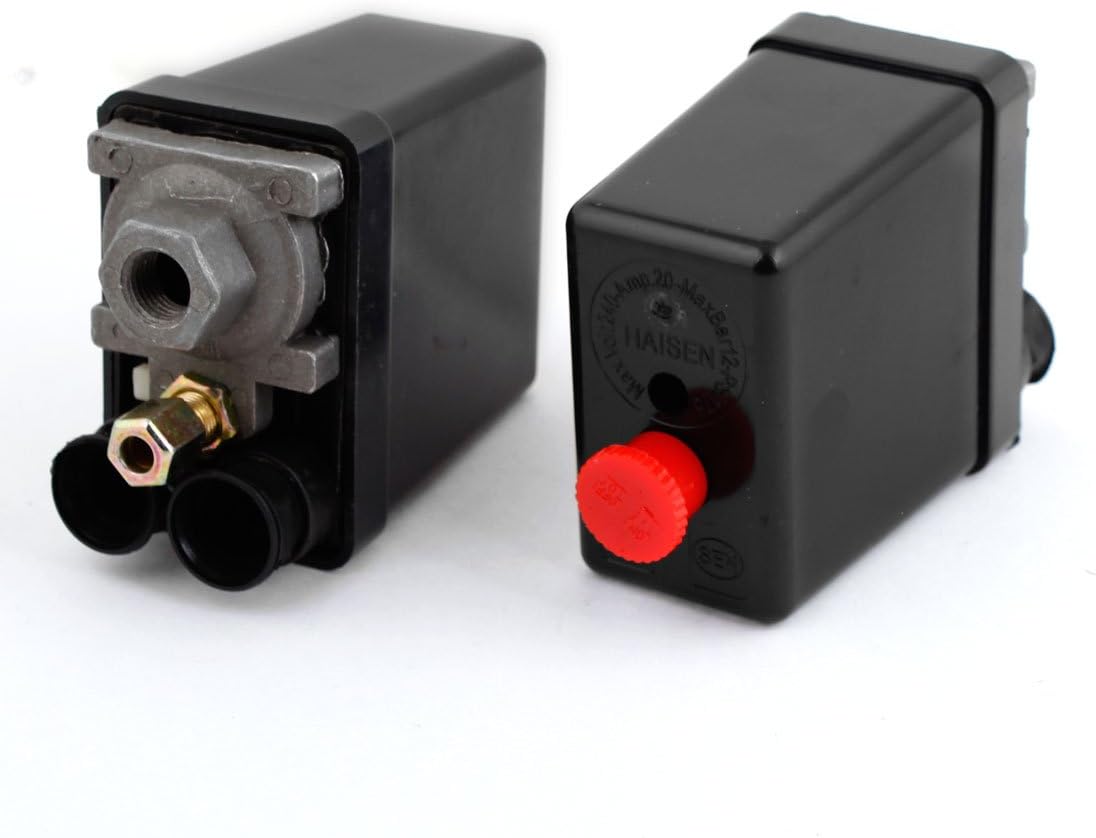 2pcs AC240V Control electrical 20A 12 Bar 1-Port Pressure Switch Control Valve for Air Compressor