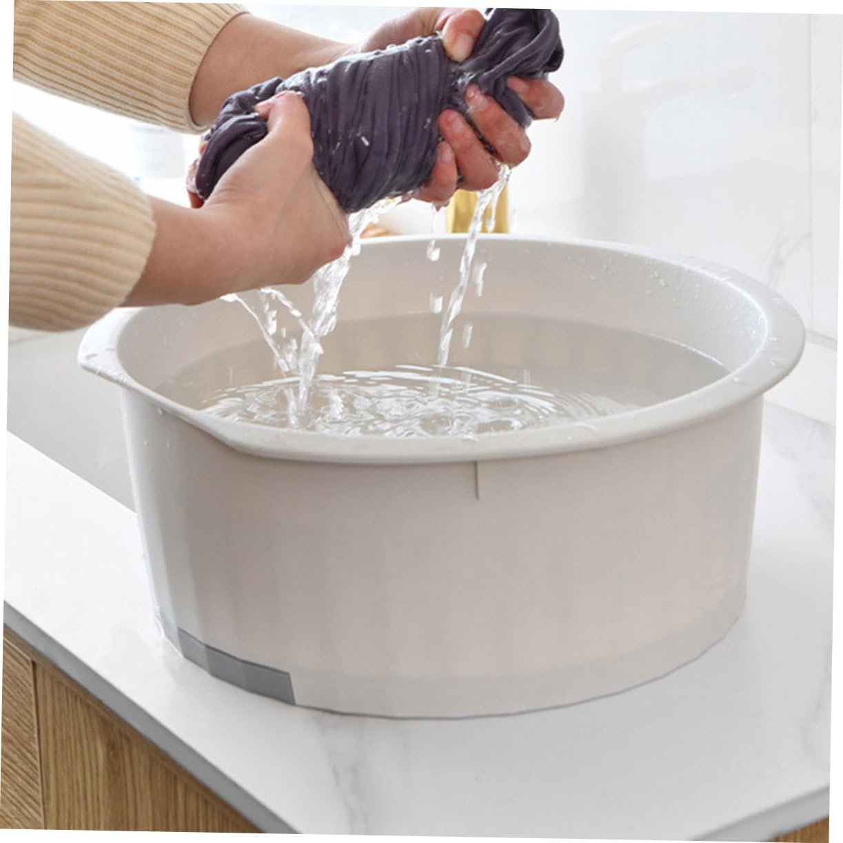 Cabilock 2stücke Multifunktionale Wäschewanne Mit Integriertem Waschbrett Robustes Teilige Design Für Handwäsche Und Fußbad Für Zuhause Und Reisen Aus Dickem Kunststoff Vielseitig