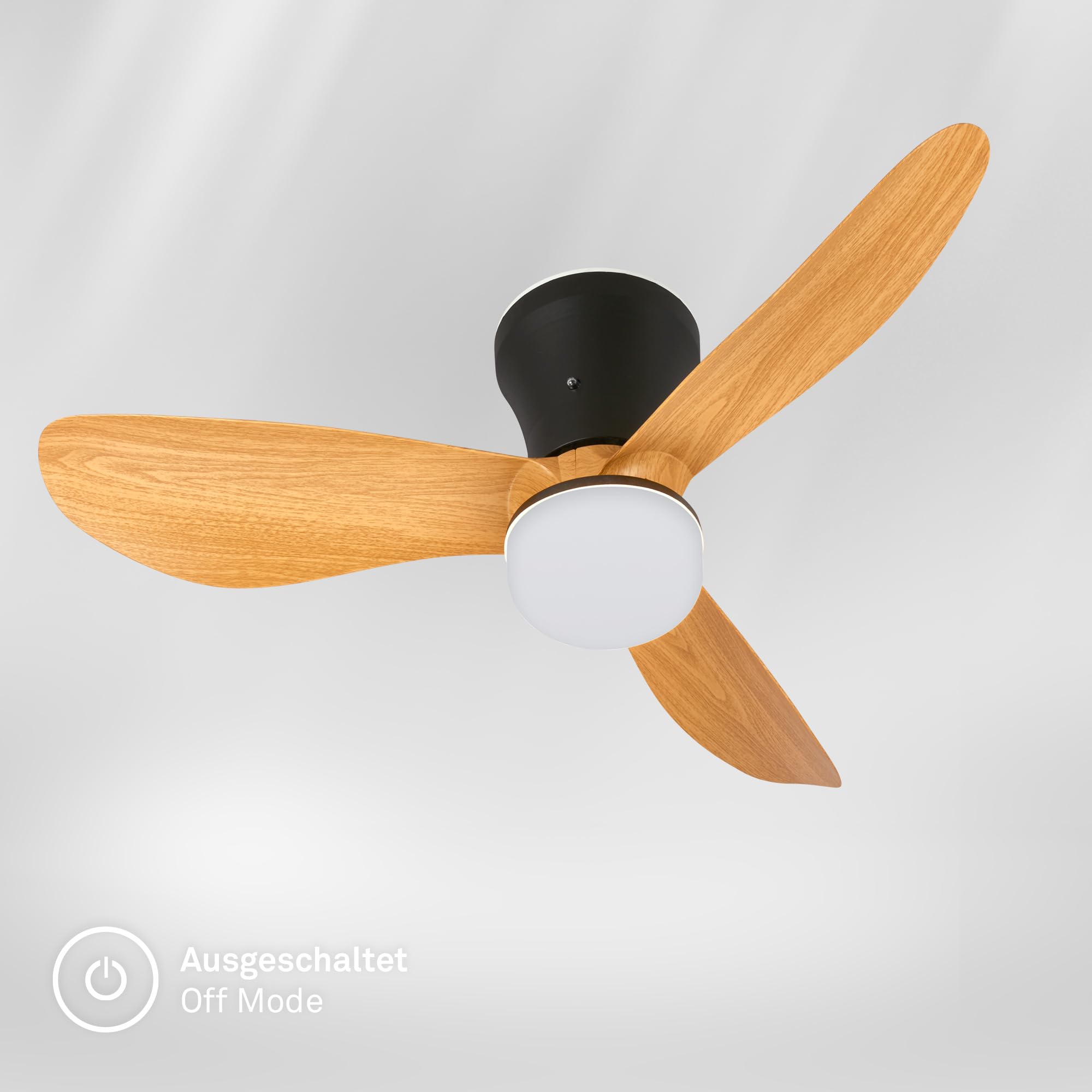 BRILONER - LED Deckenventilator mit Beleuchtung, Fernbedienung, Leiser DC-Motor, 3 Geschwindigkeiten, CCT, Dimmbar, Lampe mit Ventilator, Ventilator Deckenleuchte, Deckenlampe, 78x26 cm, Schwarz-Holz