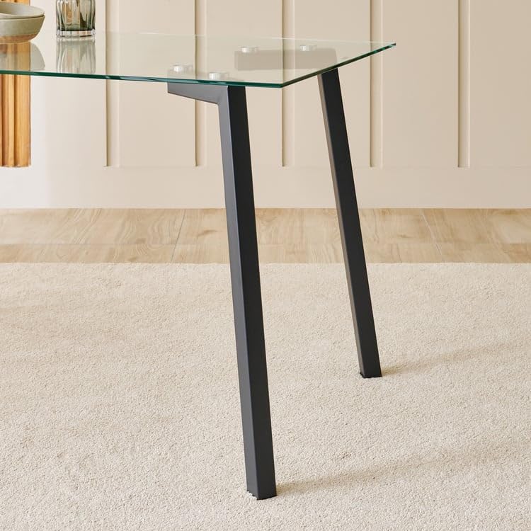 Image of Home Centre | Helios Paul | Fabric | 4 Seater Dining Table Sets | Green | 1 Table with 4 Chairs | 1 Year Warranty