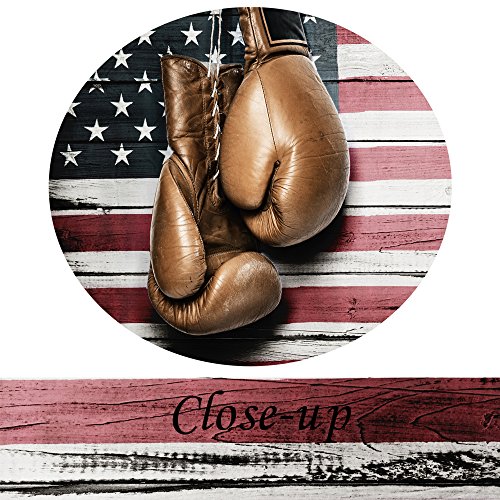 Kreative Arts - American Flag Canvas Prints Wall Art Modern Wall Decor Home Decoration Stretched Gallery Canvas Wrap Giclee Print Ready To Hang 24''X36'' (Usa Flag And Boxing Gloves) #TOP4