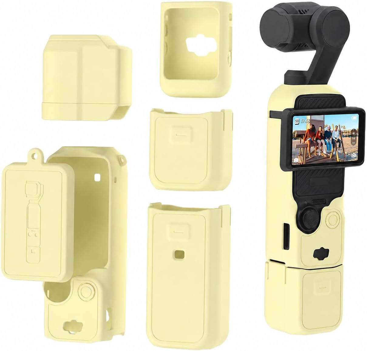 GeeRic Pocket 3 Silicone Cover Case, Premium Protective Overall Covers, Lens Cover Compatible with DJI OSMO Pocket 3, Shockproof, Anti-Slip, Dustproof Yellow