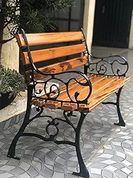 Banco De Jardim 1 Metro 7 Réguas Pés Em Alumínio Fundido (Preto)