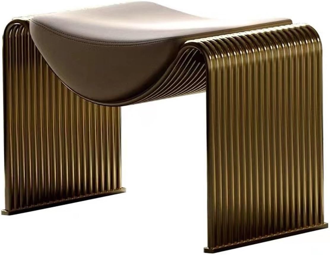 Banc d'entrée en cuir PU avec assise rembourrée et pieds en métal noir