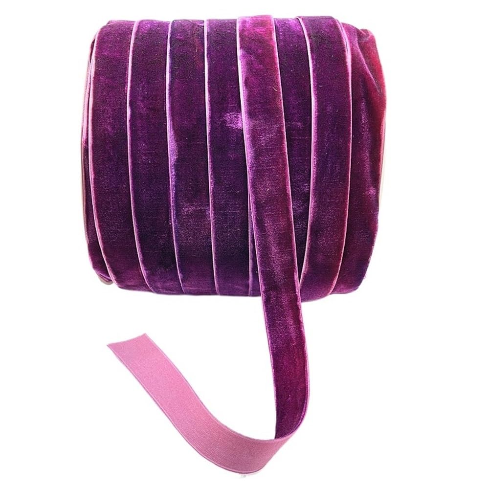 WEITINGKKK Ribbons for Gift Wrapping, Wide Single Face Velvet Ribbon Roll 20mm Party Multicolor 5 Yards(Violet)