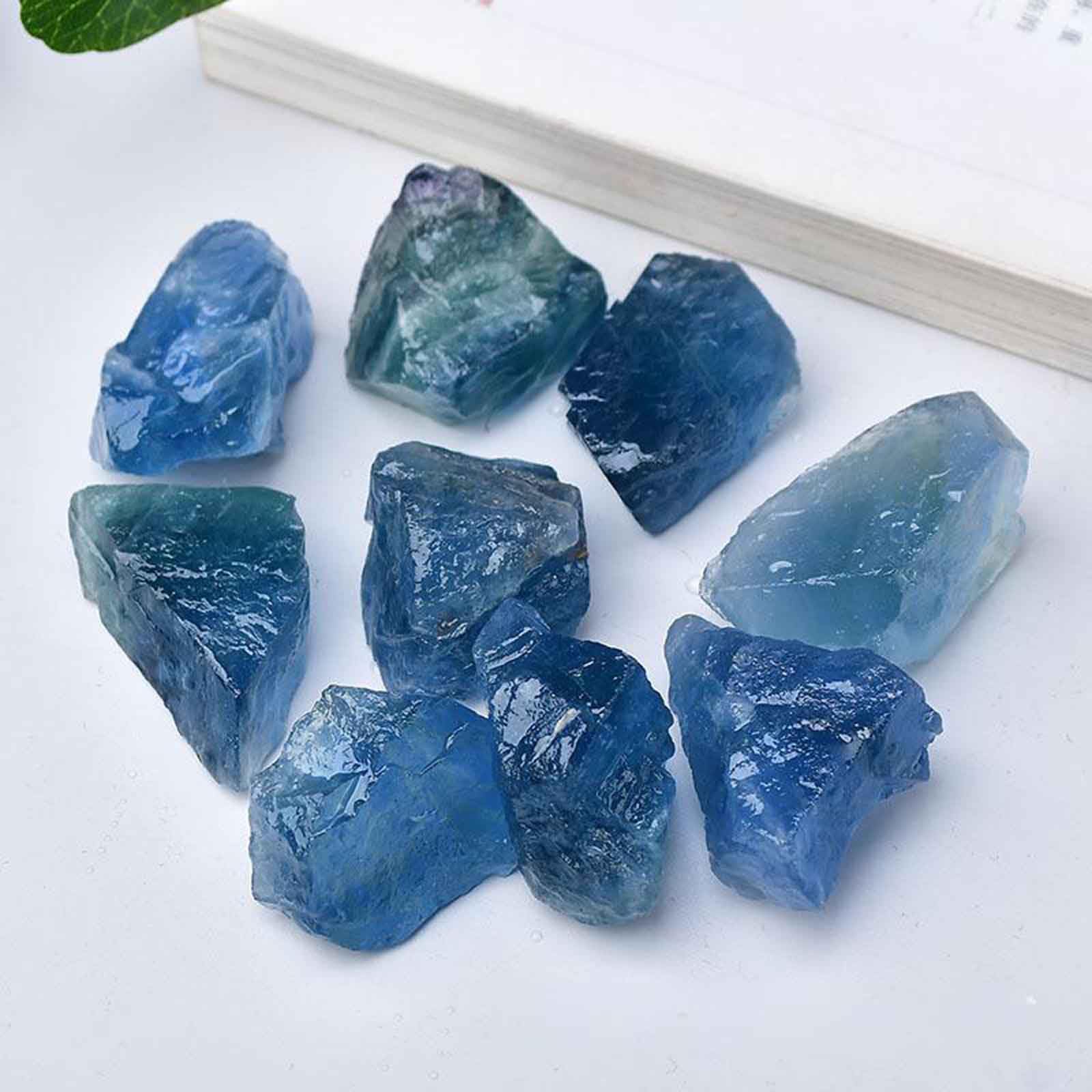 2LB/1000G Blue Fluoryt surowe kryształy, naturalne szorstkie leczenie surowe kamienie do fontanny, dekoracje domowe medytacja równoważenie energii WICCA,1.2~2in/2.2lb