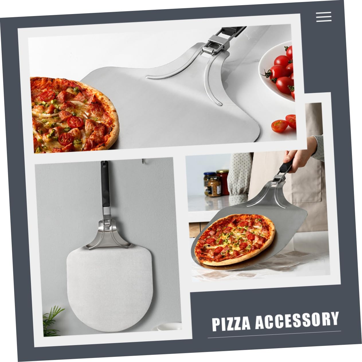 SOLUSTRE Espátula de Pizza Inoxidable Herramienta de Transferencia para Hornear Pasteles y Pizza para y Restaurantes