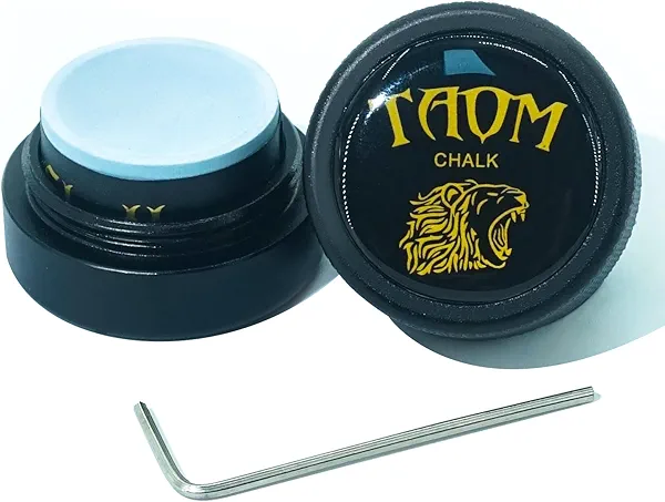 TAOM Round Shaped Pool Chalk Holder, Portable Pool Chalk Cubes, Magnetic Mini Chalk Holder Pool Billiards, Pool Cue Chalk Case Container Box for Billiard Cue Tip Tool Pool Table Snooker Accessories