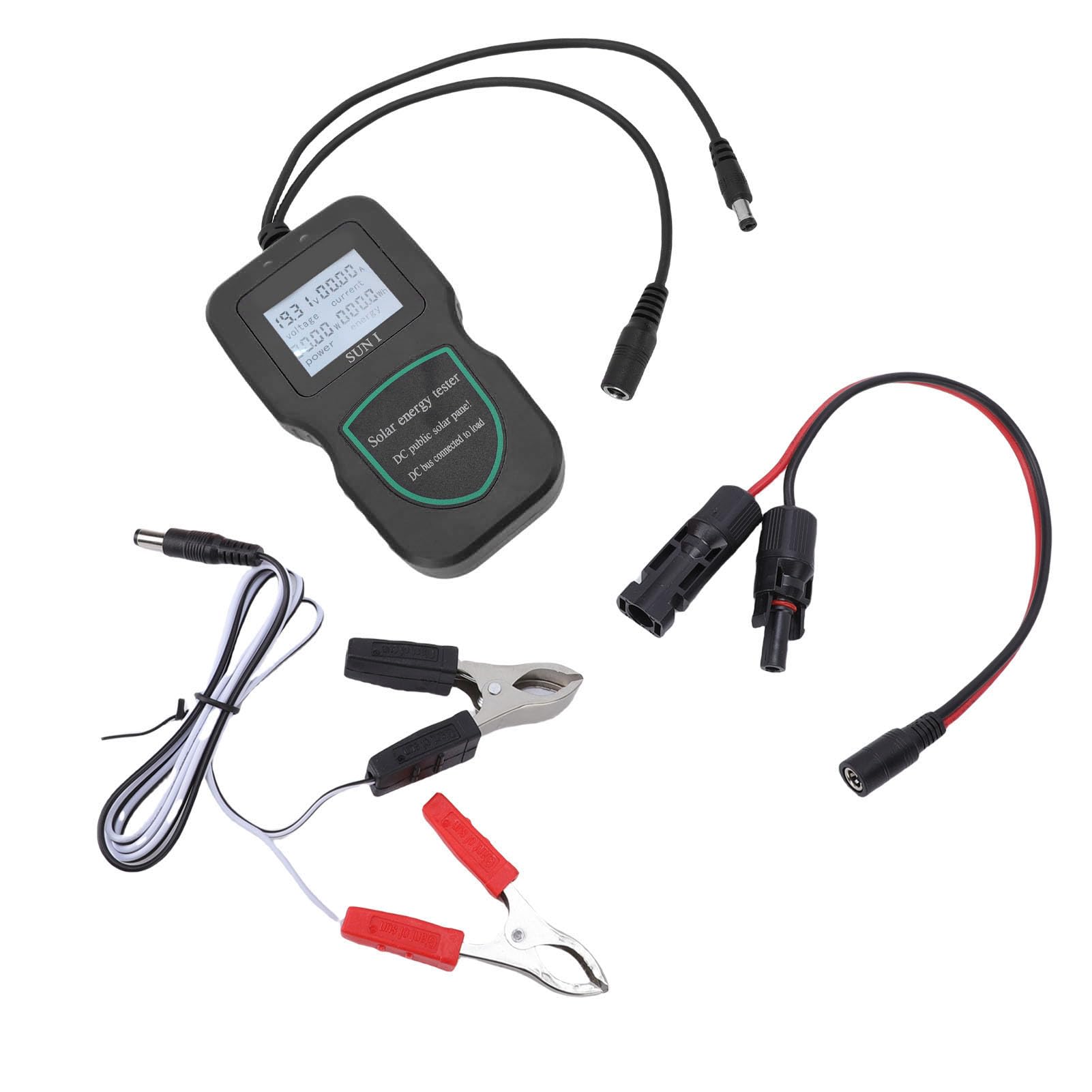 FTVOGUE Tester per Pannelli Solari, Multimetro Fotovoltaico MPPT con Ampio Schermo LCD per Test Efficienti di Pannelli Solari da 5 W a 500 W (BLACK)