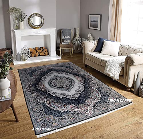 Image of High Density Export Quality Classical Pure Silk Carpet for Your Hall & Living Room 6 X 9 Feet (90x150 cm) Ivory Multi