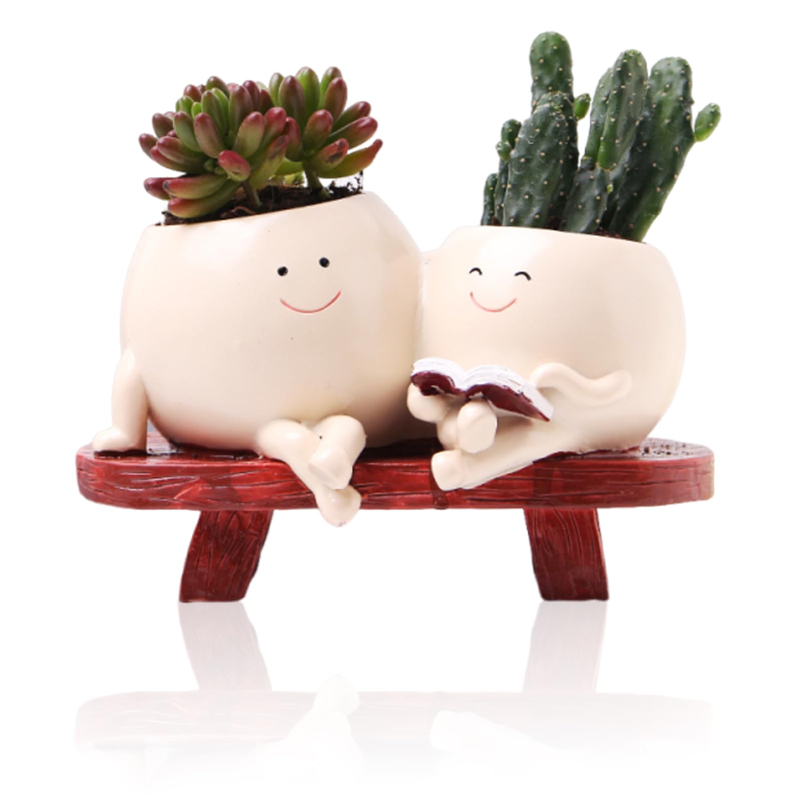 Lotvic Bloempot met smiley, grappige bloempotten voor binnen, plantenpot, vetplanten met afvoergat, schattige bloempotten met zonnebloem en brief, potten voor vetplanten kweken