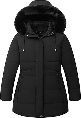 Women's Plus Size Winter Coat Waterproof warm Down Coat Detachable Hooded Parka Jacket