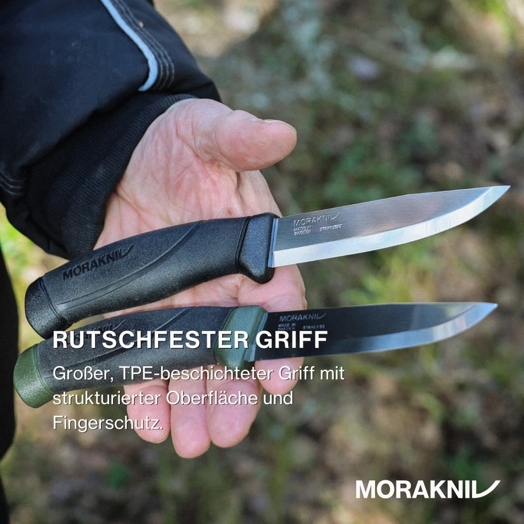 Morakniv Outdoor Messer mit Scheide - Mora Companion S - 2-Pack - Jagdmesser Feststehende Klinge aus Edelstahl - 2,5 mm - Hergestellt in Schweden - Survival Messer für Camping & Jagd