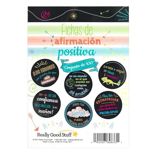 Miniatura 5 de Fichas de Afirmación Positiva Española - Refuerzo Positivo para Niños y Estudiantes - Set de 100