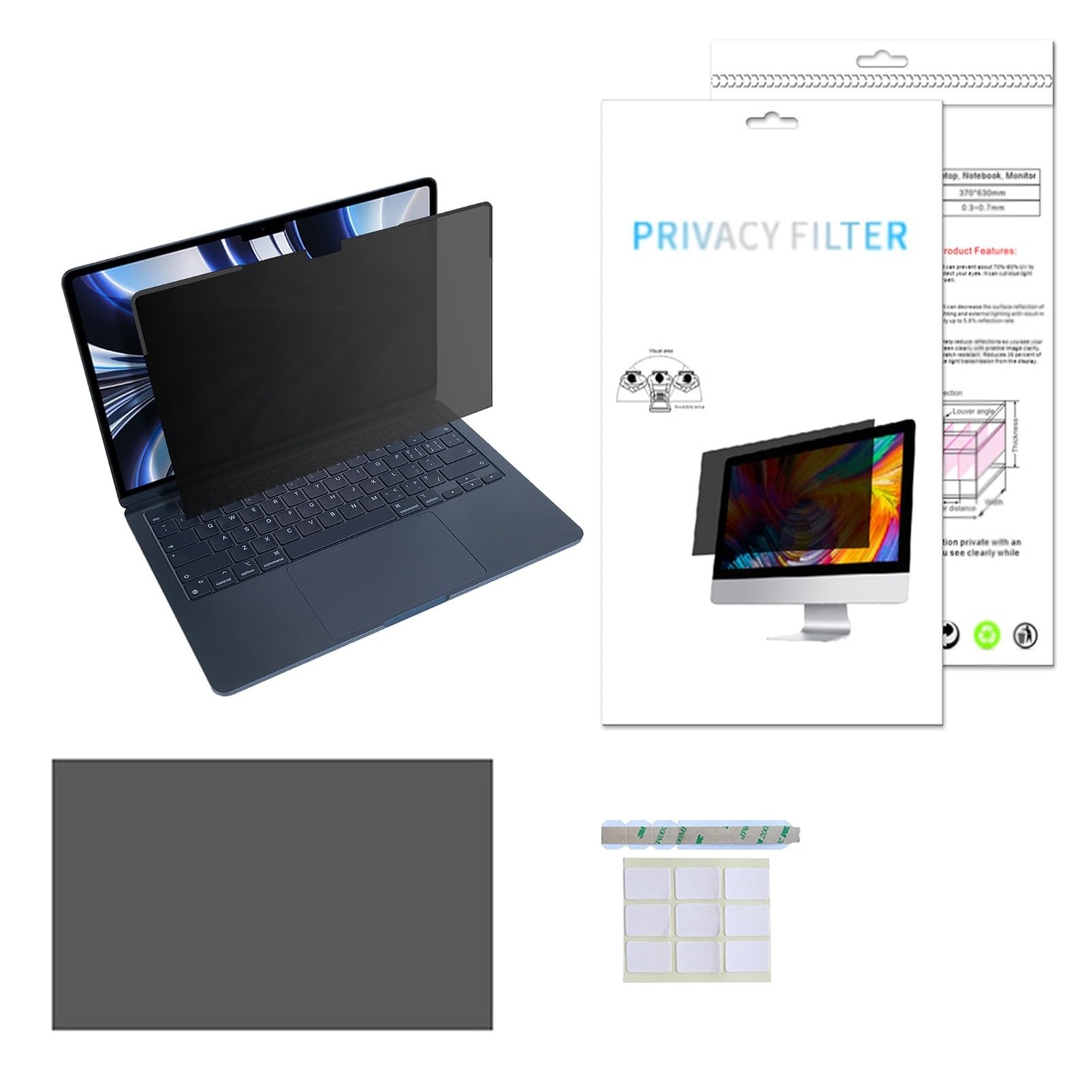 Filtr prywatności ekranu komputera 11,6-27 cala, filtr antyrefleksyjny, akcesoria biurowe WGHGCF (25,5 cala/54,9 x 34,3 cm)