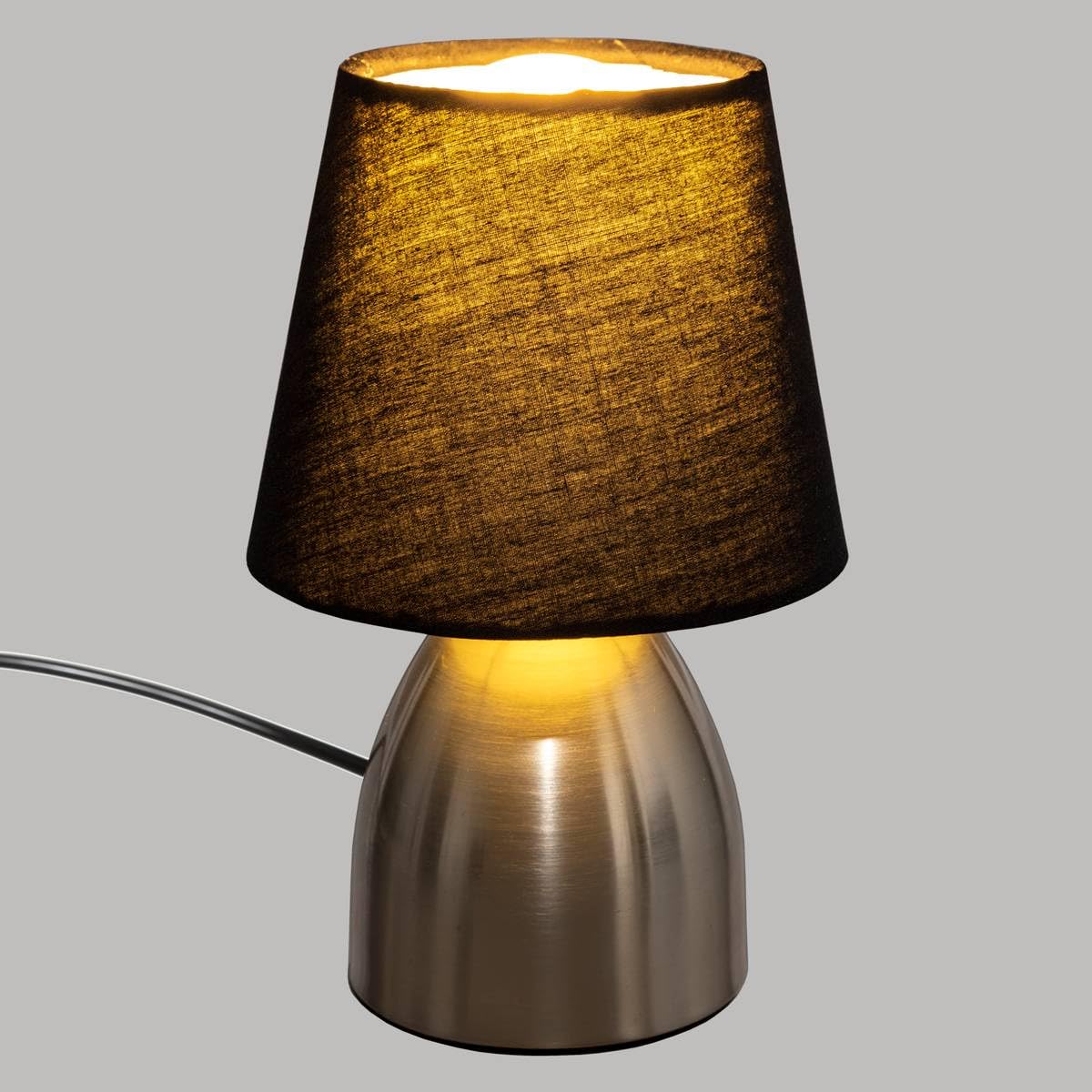Atmosphera Lampe Tactile Toga Noire Métal H28 Cm - Design Élégant Et Moderne
