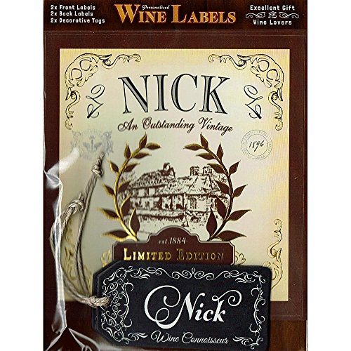 Personalised Wine Label 2 Pack "NICK"