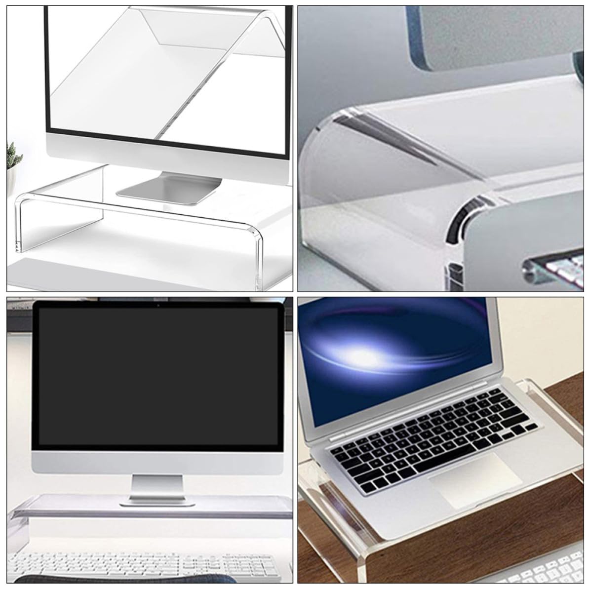 Artibetter Supporto per Monitor Ergonomico, in Acrilico Rialzo da Scrivania