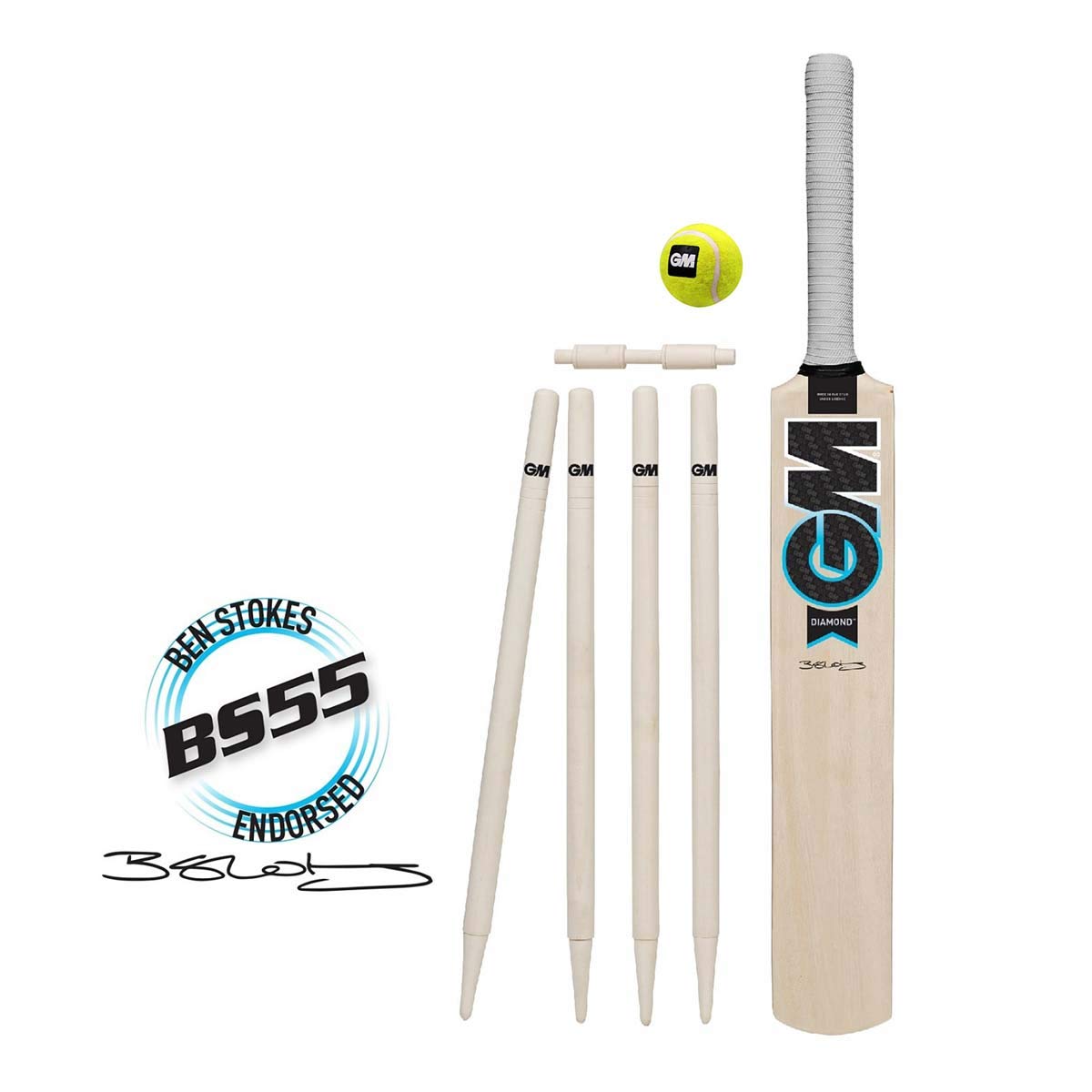 GM Wood Diamond Cricket Set Diamond, Size-5
