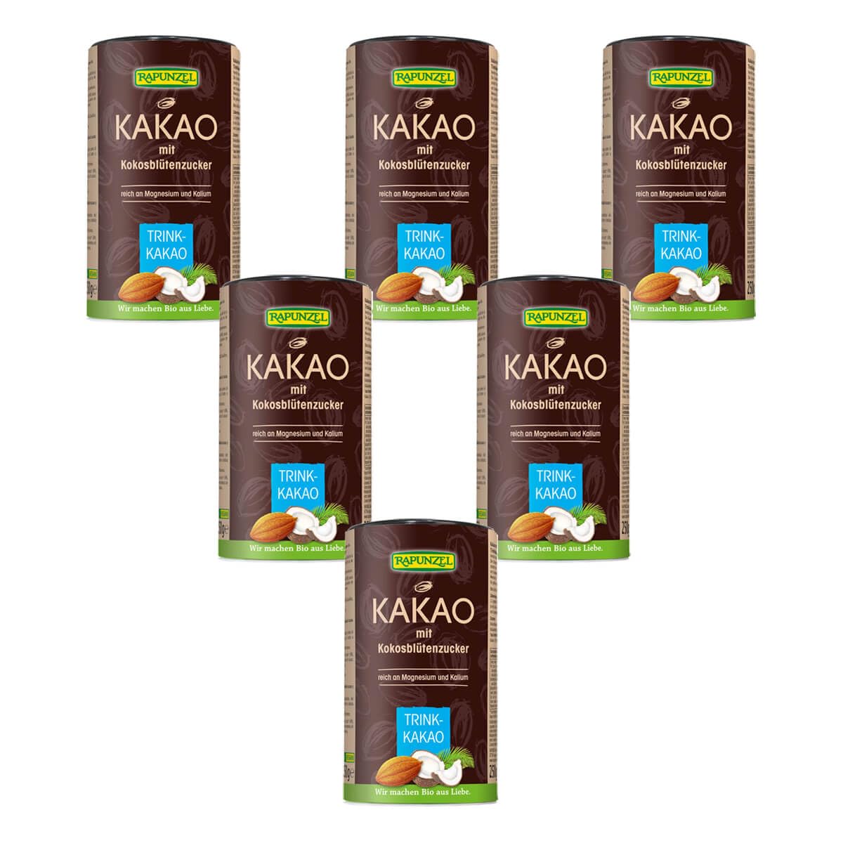 Rapunzel Bio Kakao mit Kokosblütenzucker (6 x 250 gr)
