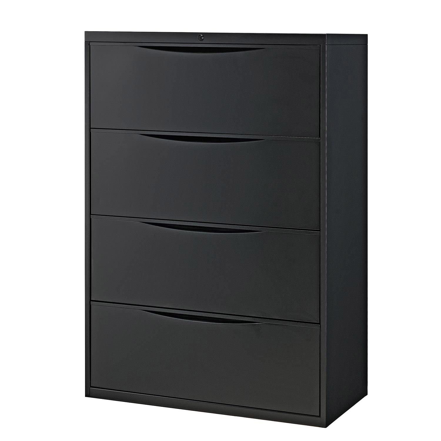 Global Industrial 36" W Premium Lateral File Cabinet, 4 Drawer, Black