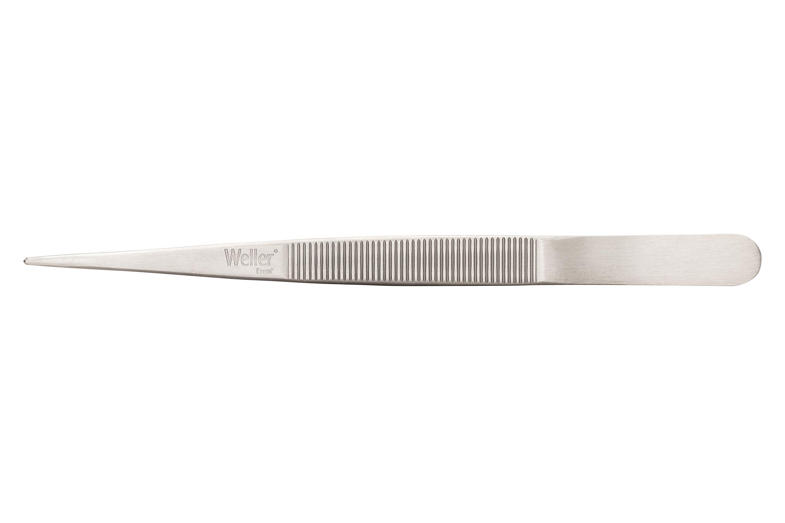Weller Erem 21SA Precision Tweezers with Medium-pointed Tips and Serrated Finger Grips and Inside-serrated tips for secure handling, 160 mm