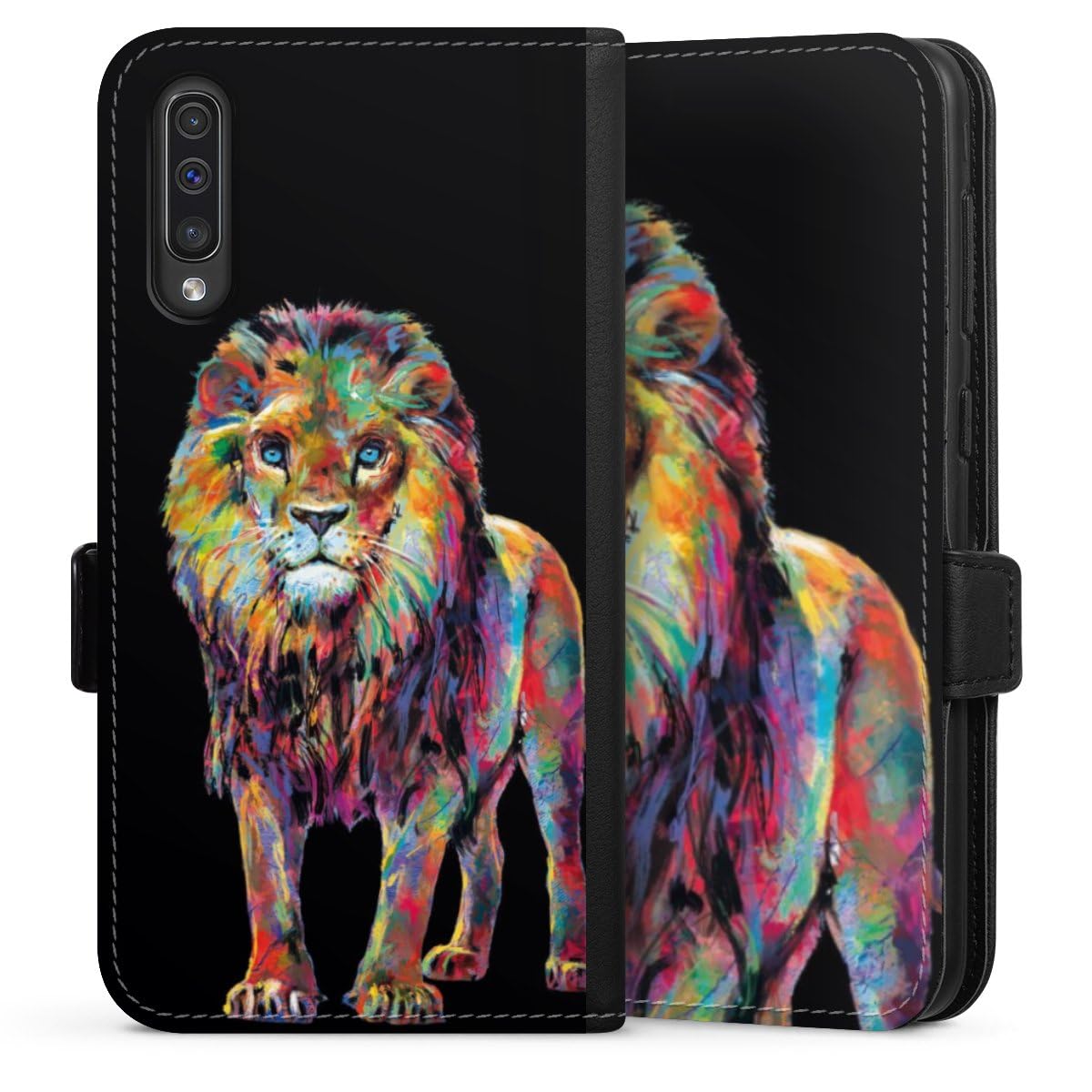 Etui Compatible avec Samsung Galaxy A50s Etui Folio Etui magnetique Lion Animaux Design