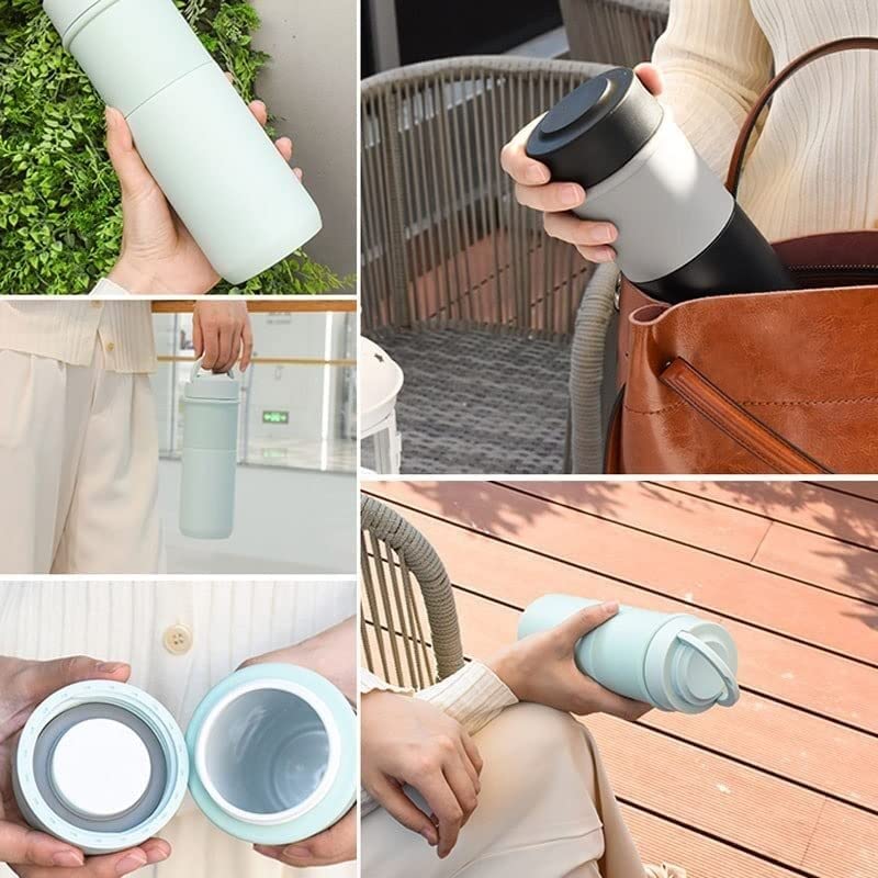 Termo de Viaje con Aislamiento al Vacío Taza Aislada con Filtro de té Botella de vacío Sellada de Acero Inoxidable de Gran Capacidad L Taza de Aislamiento de Volumen (Color : Dark, Size : One size) (