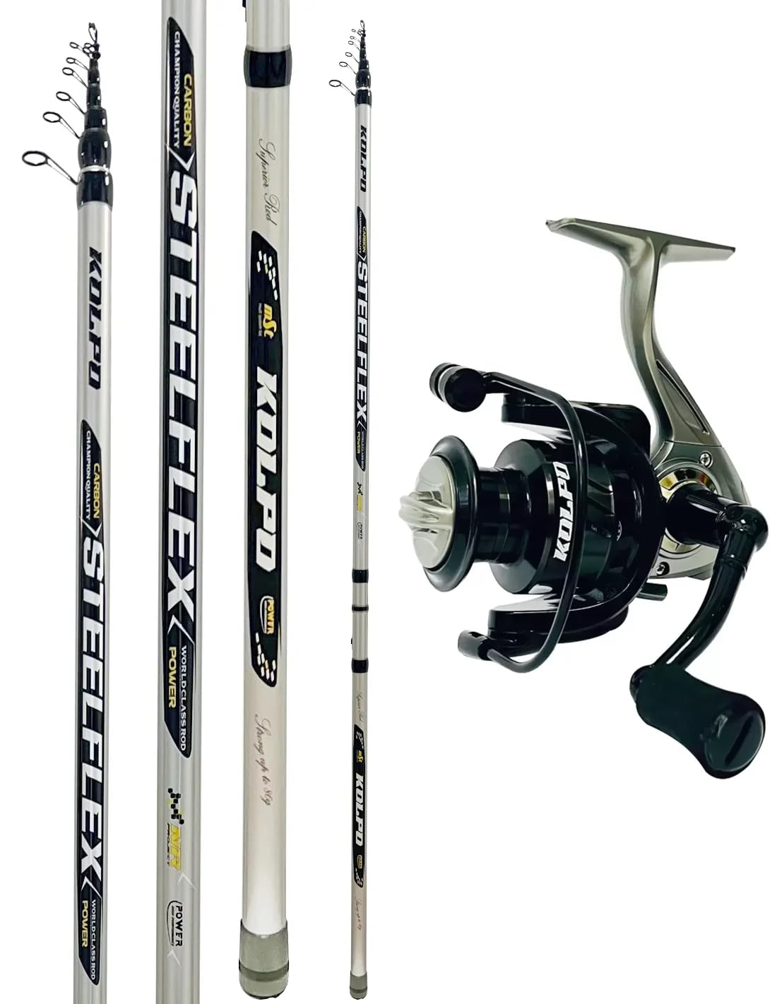Combo da pesca bolognese con canna 5 mt in carbonio alto modulo e mulinello