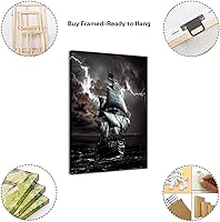 Vista 2 de lzvexcels Pintura impresa de barco pirata, póster retro de barco de vela negro e impresión de barco sobre lienzo oceánico para decoración de listo