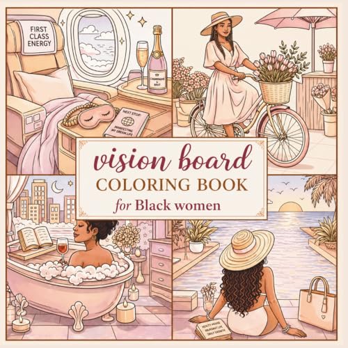 Vision Board Coloring Book for Black Women: Manifest Your Dream Life with Empowering Pages for Wealth, Self-Love, Healing & Luxury Living image 2