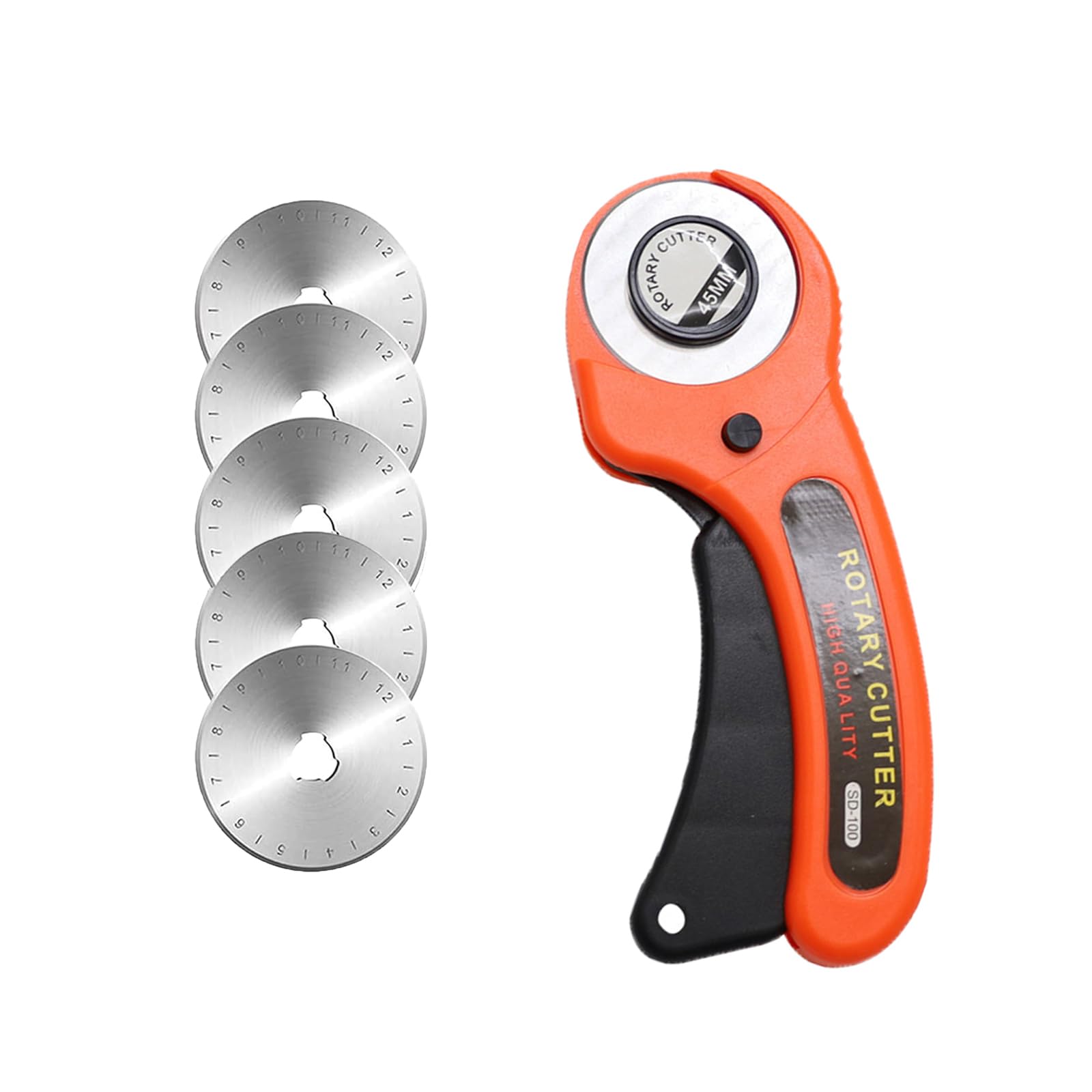 Cuchillo de sastre giratorio, 45 mm, juego de cortador rodante profesional, con 5 cuchillas de repuesto, cortador de cuchillas redondas para pespuntear, tela, cuero, costura y más Global Recycled Standard Global Recycled Standard Global Recycled Standard