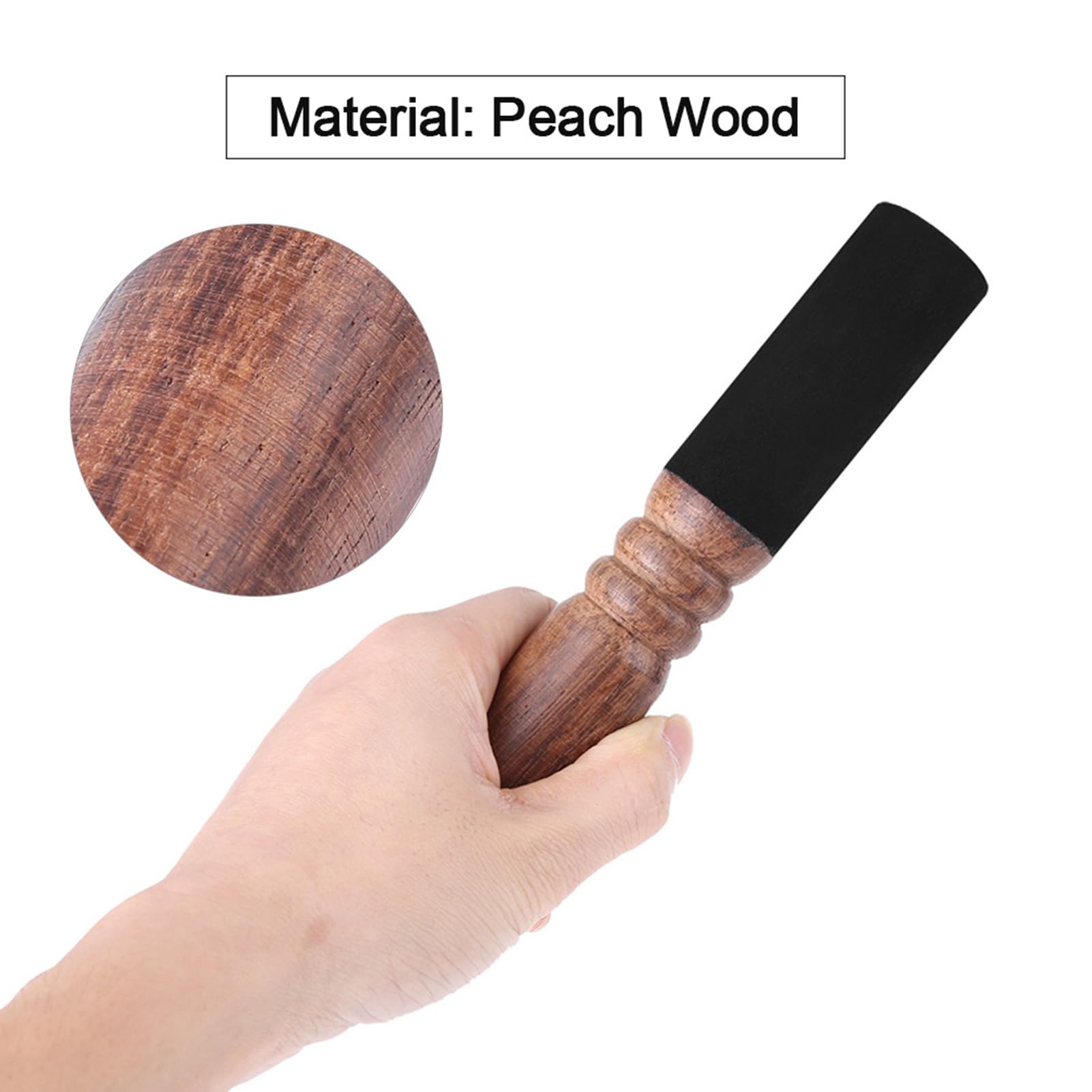 Mazzuolo Meditazione Legno Maglio Per Campane Tibetane In Legno Di Pesco - Percussore Avvolto In Pelle Per Meditazione E Yoga Strumenti Musicali Rilassamento