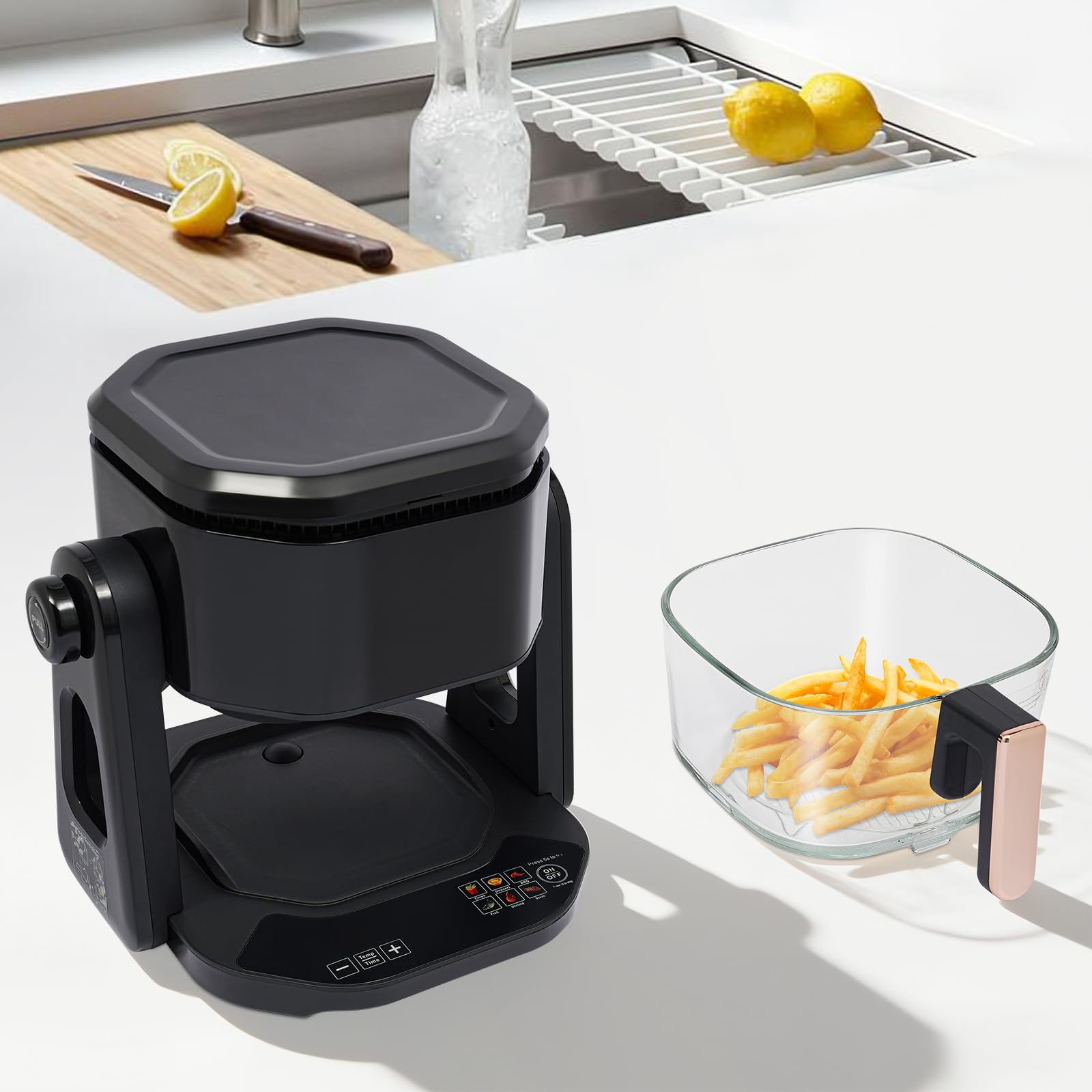 Heißluftfritteuse 4,5L mit Sichtfenster, Air Fryer mit LCD Display